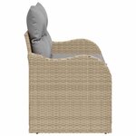 vidaXL Canapé de jardin avec coussin Beige 121 x 62 x 69cm polyrotin
