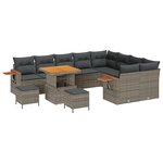 vidaXL Ensemble de canapé de jardin 12 Pièces Gris 80 x 80 x 71 cm