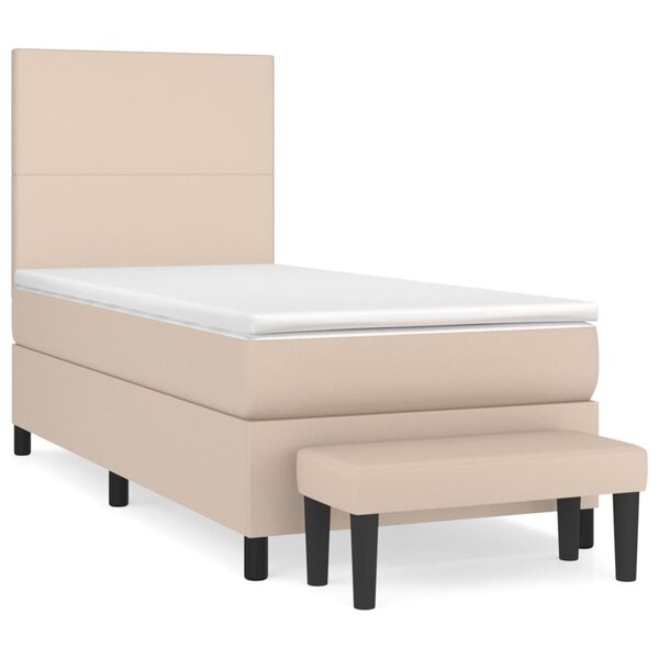 vidaXL Sommier à lattes de lit avec matelas Cappuccino 90x200 cm