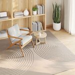 vidaXL Tapis de surface Carré HUARTE Beige 200 x 200 cm Polyester