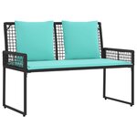 vidaXL Ensemble de meubles d'extérieur 4 Pièces Noir et turquoise