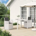 vidaXL Chaises de jardin salle à manger 2 Pièces Blanc et anthracite PP