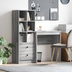 vidaXL Bureau avec rangement Gris Sonoma Bois d'ingénierie