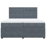 vidaXL Sommier à lattes de lit et matelas Gris foncé 200x200cm Velours