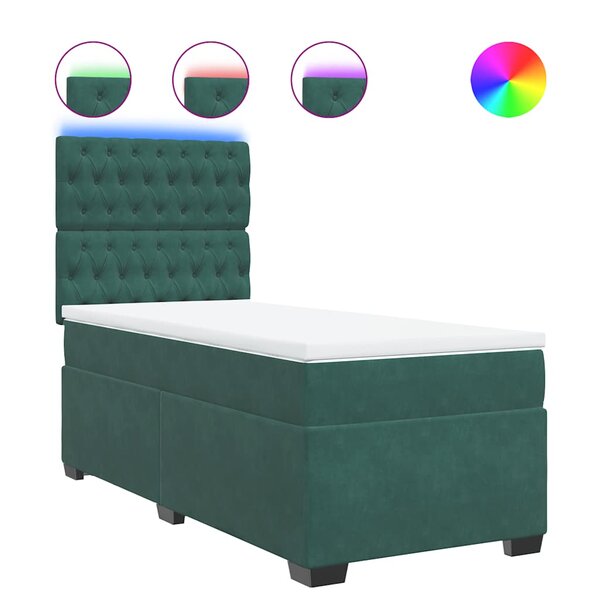 vidaXL Sommier à lattes de lit et matelas Vert foncé 80x200 cm Velours