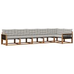vidaXL Ensemble de canapés d'extérieur 6 pc Naturel et gris clair