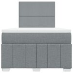 vidaXL Sommier à lattes de lit avec matelas Gris clair 120x200cm Tissu