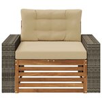 vidaXL Sofa de milieu extérieur Bois d'Acacia Massif Naturel
