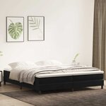 vidaXL Sommier à lattes de lit avec matelas noir 180x210 cm velours