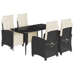 vidaXL Ensemble à manger de jardin coussins 5Pièces Noir Résine tressée