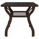 vidaXL Table de jardin Marron et noir 140x70x70 cm Acier et verre