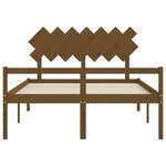vidaXL Lit pour personne âgée sans matelas marron miel bois massif