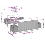 vidaXL Ensemble de canapé de jardin 6 Pièces Gris clair 55 x 55 x 37 cm