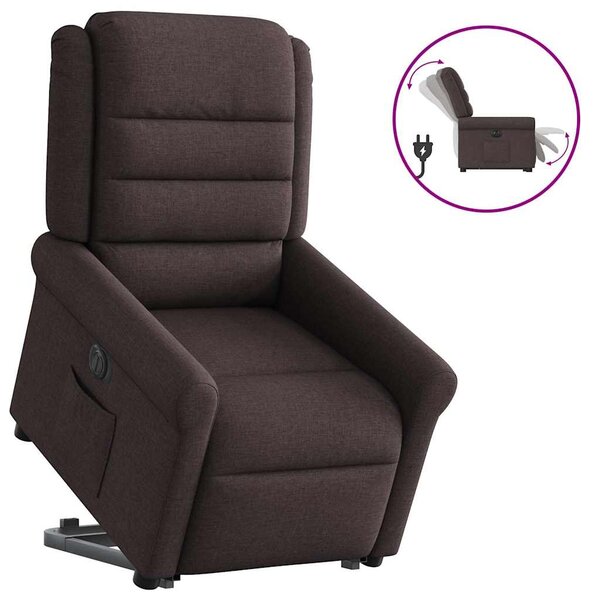 vidaXL Fauteuil inclinable électrique marron foncé tissu