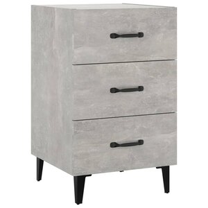 vidaXL Table de chevet gris béton 40x40x66 cm bois d'ingénierie