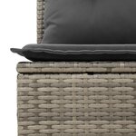 Ensemble de canapés de jardin 8 pièces avec coussins gris en rotin synthétique acacia