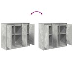 vidaXL Buffet gris béton 85x34x76 cm bois d'ingénierie