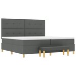 vidaXL Lit à ressorts avec matelas Gris foncé 200 x 200 cm tissu