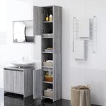 vidaXL Armoire de bain Sonoma gris 30x30x183 5 cm Bois d'ingénierie