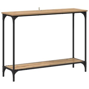 vidaXL Table console avec étagère chêne artisanal 101 x 30.5 x 75 cm