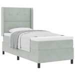 vidaXL Lit à ressorts avec matelas Gris clair 100 x 200 cm Velours