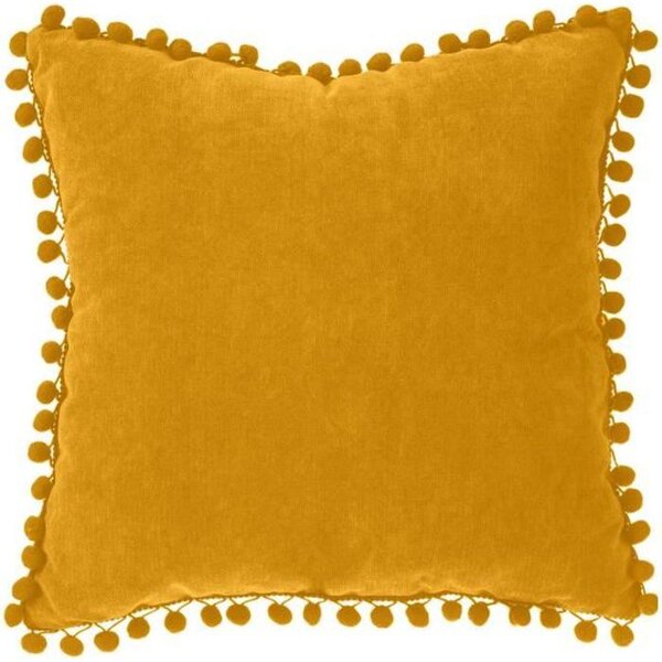 Coussin a Pompons - 40 x 40 cm - Ocre