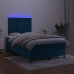 vidaXL Sommier à lattes de lit avec matelas LED Bleu foncé 120x200 cm