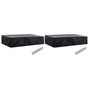 vidaXL Housses de chaise de jardin 8 œillets 2 Pièces 218 x 77 x 55 cm