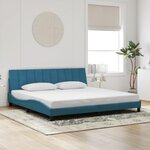 vidaXL Cadre de lit sans matelas bleu 200x200 cm velours