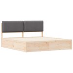 vidaXL Cadre de lit avec tête de lit rembourrée Gris foncé