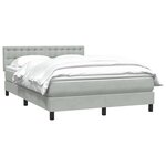 vidaXL Sommier à lattes de lit et matelas gris clair 140x210cm velours