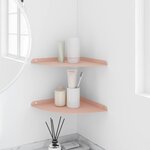 vidaXL Étagère Flottante d'Angle 2 pc Rose 30 x 30 x 2 cm