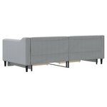 vidaXL Lit de jour avec gigogne et tiroirs gris clair 90x190 cm tissu