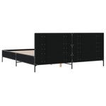vidaXL Cadre de lit noir 200x200 cm bois d'ingénierie et métal