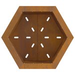 vidaXL Foyer sans Fumée Hexagonal 58x58x51 cm en Acier Résistant aux Intempéries