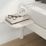 vidaXL Cadre de lit avec tables de chevet Blanc 180 x 220 cm