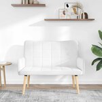 vidaXL Sofa 2 places Blanc 115 x 61 x 87 cm Tissu