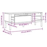 vidaXL Banc de couloir avec tiroir FLORO Cire marron 115 x 40 x 45 cm