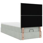 vidaXL Cadre de lit ottoman et matelas gris clair 90x190 cm velours