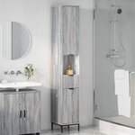 vidaXL Cabinet de salle de bain Gris Sonoma 31 5 x 33 x 190 cm