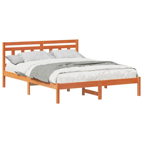 vidaXL Cadre de lit Marron 150 x 200 cm Pin massif