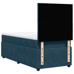 vidaXL Sommier à lattes de lit avec matelas bleu 80x200 cm velours