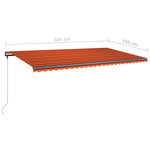 vidaXL Auvent manuel rétractable avec LED 600x350 cm Orange et marron