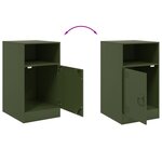 vidaXL Table de chevet vert olive 34 5x39x62 cm acier
