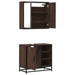 vidaXL Ensemble de meubles de salle de bain 2 Pièces Chêne marron