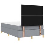 vidaXL Lit à sommier avec matelas et LED Gris clair 120x200 cm Tissu