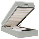 vidaXL Cadre de lit ottoman et matelas gris clair 100x200 cm velours