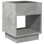 vidaXL Table de chevet avec LED infini gris béton 40x40x50 cm