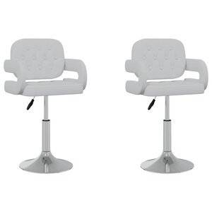 vidaXL Chaises pivotantes à manger lot de 2 blanc similicuir