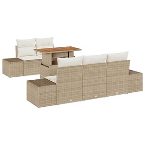 vidaXL Ensemble de salle à manger pour jardin 6 Pièces Beige et crème